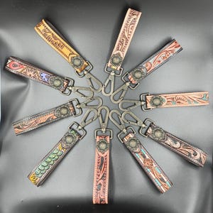 Llavero occidental, llavero de cuero, llavero de cuero para mujer, pulsera de cuero labrado, llavero occidental, llaveros de cuero labrado, llavero
