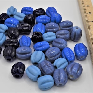40 Perlen - Indonesian Beads - Kürbis, Perlenmix #061