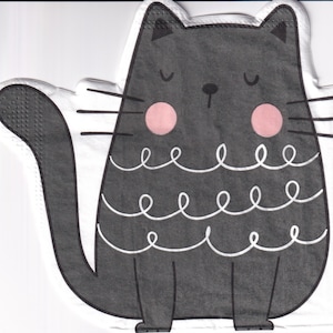 5 tovaglioli di carta identici con gatto, ritagliati #S164