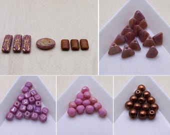 Czech Beads Mix, 66 Perlen,  7 verschiedene Perlen, Perlen Mix  #2379