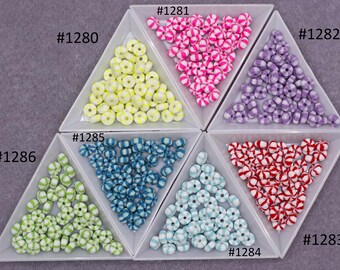 Polymer Clay Rondelle, Two-Tone, 50 Beads, Color Variations, 7 x 3.5 mm #1280 - #1286
