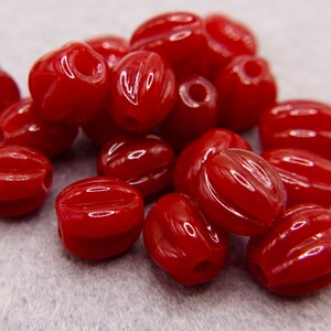 Indonesische kralen, pompoen, 20 kralen, pompoenkralen, glazen kralen, glanzend, licht transparant, kleurvariaties #913 - #915