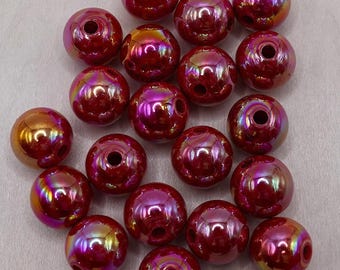 Acrylperlen, 20 Perlen, 12 mm, Farbvarianten, Glänzend  #2022 - #2031
