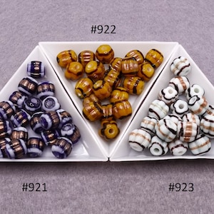 Indonesiska pärlor, pumpa, 20 pärlor, glaspärlor, glänsande, färgvariationer #921 - #923