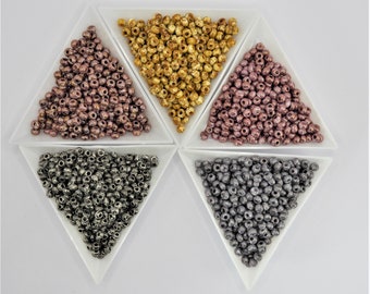 1500 beads (100g) - Czech Seed Beads 6/0, bead mix, 5 colors Chalk-Picasso mix #019