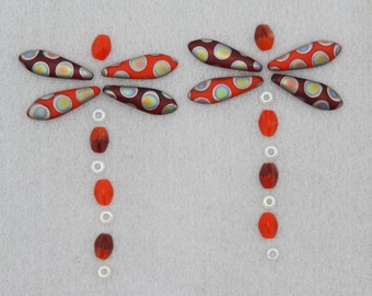 24 beads - Czech Beads pearl mix earrings, pendant #004