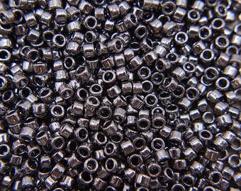 280 EUR/kg, Rocailles, 10 g, Glass Seed Beads, 10/0 (2.2-2.4 mm), Gray Black #2272