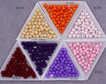 Acrylperlen, 50 Perlen, 6 mm, Matt, Farbvarianten  #1198 - #1204