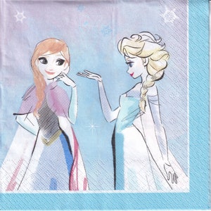4 tovaglioli di carta identici con motivo comico, Frozen Disney 33x33 #S79