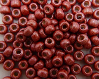 390 EUR/kg, Miyuki Seed Beads, 10 g, Glass Seed Beads, Rocailles 6/0, Matted Duracoat Galvanized Berry Col. 4208F #2974