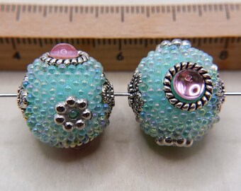 Acrylic beads, 2 beads, 18 mm, color variations #1875 - #1879