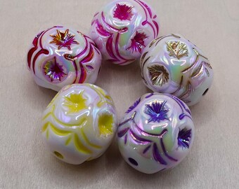 Acrylperlen, 5 Perlen, 16x14 mm, Farbvarianten  #1957 - #1960