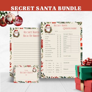 Ausdruckbarer Wichtel Fragebogen zum Ausdrucken, für Büro Kollegen Familie Freunde, DOWNLOAD Weihnachten Wunschliste Fragen Erwachsene Quiz Geschenke