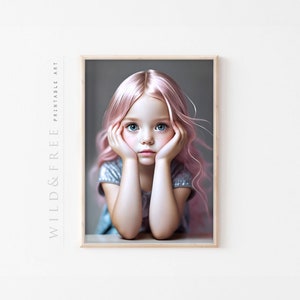 Adorable printable poster with a young girl