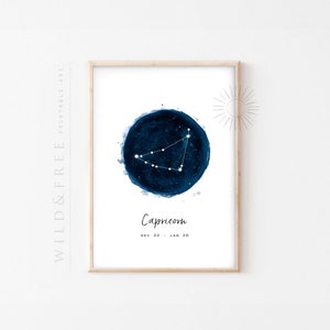 Capricorn zodiac printable poster
