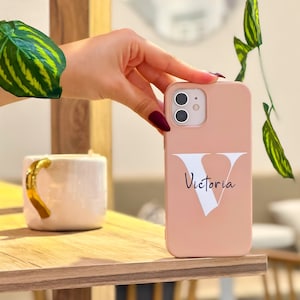 Monogram iphone case with initials phone case personalised phone case with initial phone case for iphone SE, XR, 11, 12, 13, 14
