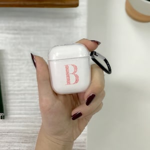 Custom Airpod Case Clear Case Initial Case For AirPods 1 Gen AirPods 2 Gen AirPods Pro 2 AirPods 3 with keychain