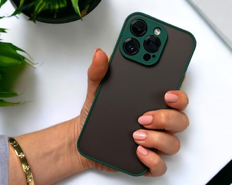 Frosted Clear iPhone Case: Shockproof Armor Bumper, Camera Protection