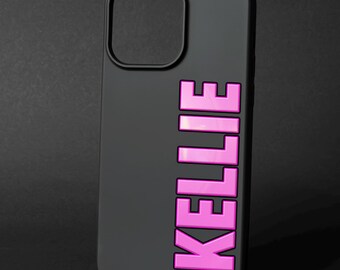 Custom Logo iPhone Case: Personalized Black Silicone Phone Cover