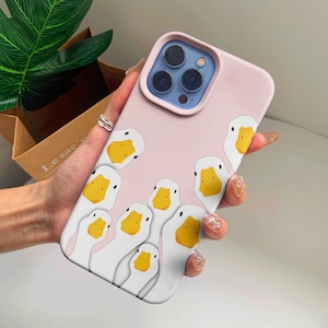Funny Duck Goose Patterned iphone case colorful silicone duck phone case for iphone SE, XR, 11, 12, 13, 14 Pro Pro Max