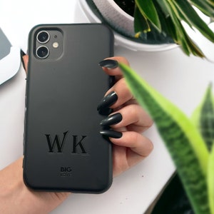 Custom iphone cases with embossed glossy case black silicone personalized phone case with name phone case for iphone SE, 11, 12, 13, 14, 15