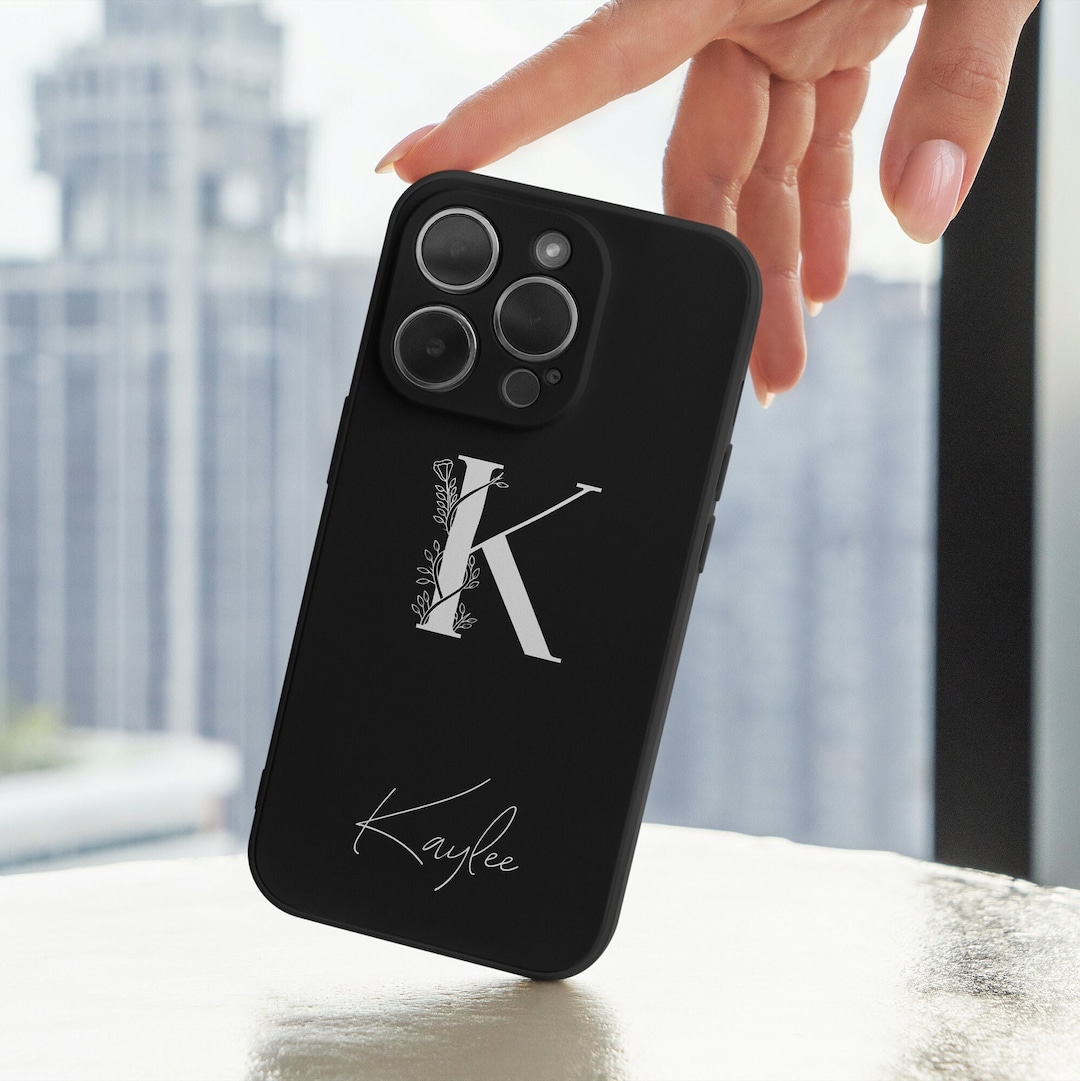 Floral Monogram iPhone Case With Name Phone Case Monogram Etsy