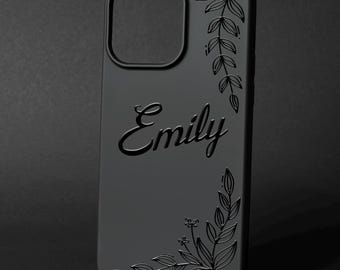 Funda de silicona negra personalizada para iPhone con logotipo o nombre