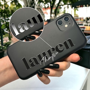 Personalized Phone Case Name Phone Case custom phone case black silicone case for iphone SE, 11, 12, 13, 14, 15 Pro Pro Max Case