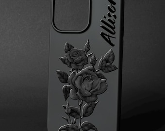 Personalized iPhone Case: Custom Logo, Name, or Text - Sleek Black Silicone