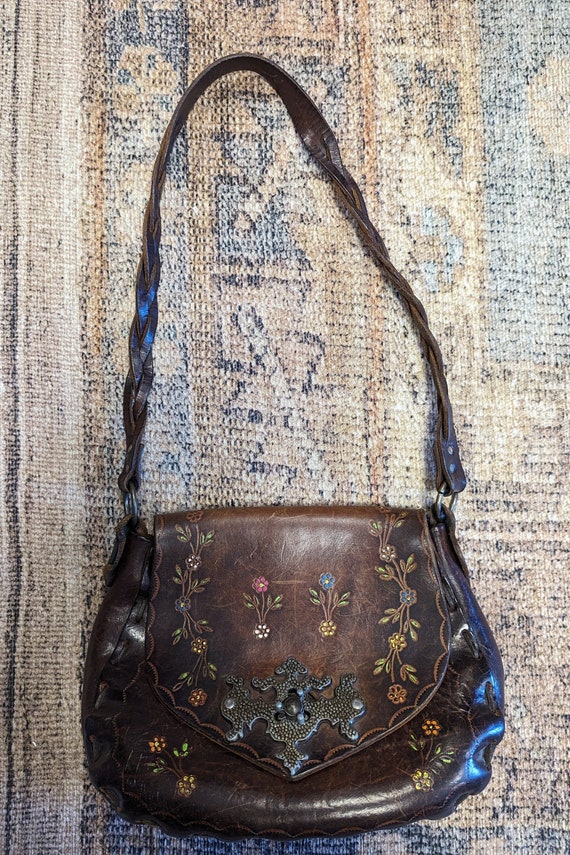 Vintage 1970's Valhalla Leather Sachel - image 1