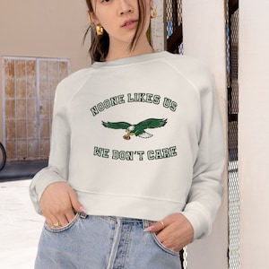 Philadelphia Eagles Noone Likes Us Women&#39;s Cropped Fleece Sweater