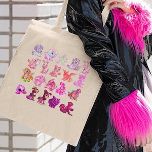 Pink Neopets Cotton Canvas Tote Bag