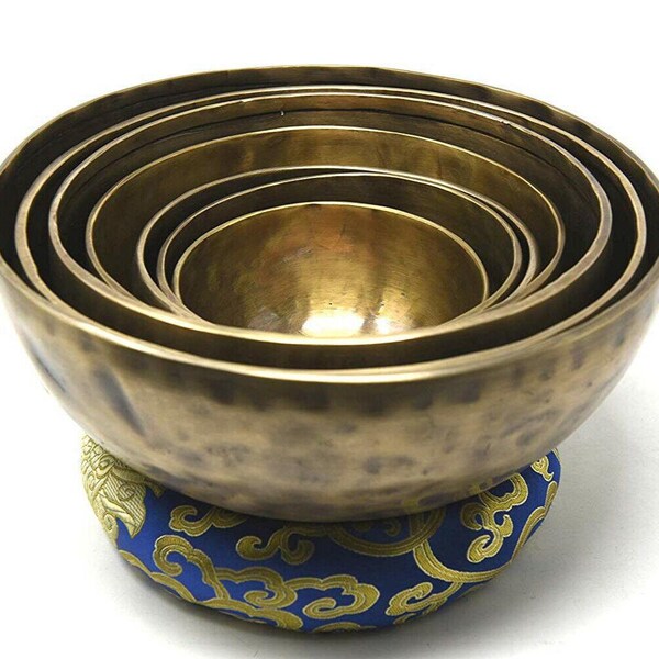 5 inch to 10 inches Singing Bowl Set of 7 – Professionally Tubed to CDEFGAB Seven Chakra Notes for Sound Healing - Tibetan Singing bowls