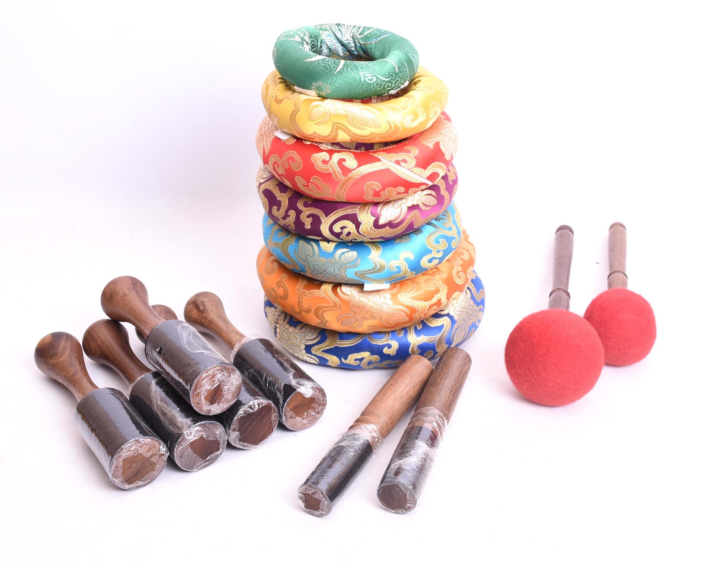 Full Moon Singing Bowl Set of 7 - Blessed by Monk Seven Chakra ...