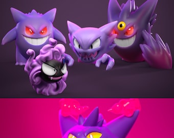 Modelo 3D STL - Línea de evolución Gastly escalada STL (Archivo digital)
