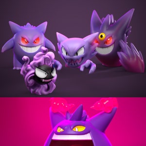 3D Model STL - Scaled Gastly evolution line STL (Digital File)