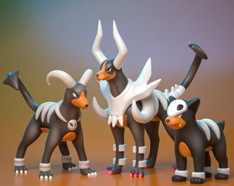 3D Model STL - Scaled Houndour evolution line STL (Digital File)