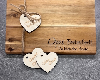 Board, wooden board, breakfast board, acacia wood, personalized, gift, birthday, birthday gifts, snack, grandpa, grandparents
