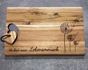 Small wooden board, breakfast board, acacia wood, personalized, gift, birthday, birthday gifts, favorite person