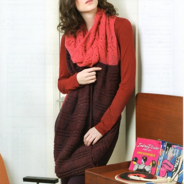 Ladies Knitted Long Scarf Knitting Pattern - Digital Download