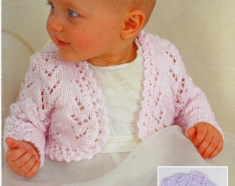 Girls Bolero Bridesmaid Flower Baby Girl Knitting Pattern DK 3 Months to 6 Years - Digital Download