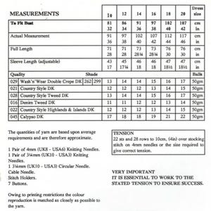 Ladies Long Cardigan Knitting Pattern Sizes 32-42" Double Knitting ...
