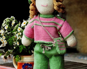 Summertime Doll Knitting Pattern DK Double Knitting - Digital Download