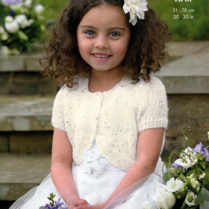 Bolero feminino dama de honra flor menina tricô padrão DK 20-30&quot; - download digital