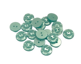 Lot de 10 boutons fleur nacré vert sauge 14 mm - 1,4 cm de diamètre