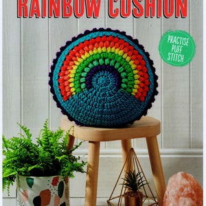 Rainbow Cushion Crochet Pattern - Digital Download