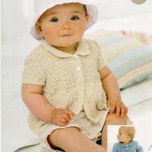 Baby Babies Childrens Cardigan Knitting Pattern DK Double Knit Birth - 7 Years - Digital Download