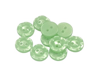 Lot de 10 boutons fleur nacré vert menthe 14 mm - 1,4 cm de diamètre