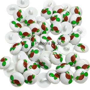 10er Paket Schildkröten Design Knöpfe für Kinderjacken - 15 mm Durchmesser -