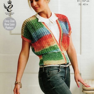 Ladies Short Sleeved Cardigans Knitting Pattern DK 32-42&quot; - Digital Download
